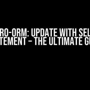 Mikro-orm: Update with Select Statement – The Ultimate Guide